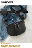 Weiyinxing Women's Chest Bag Luxury PU Leather Waist Bag Fashion Female Shoulder Crossbody Bags Outdoor Half Moon Belt Fanny Pack For Women