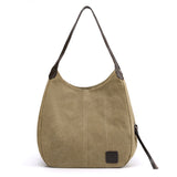 Weiyinxing Canvas Bag Women's Bag Fashion Versatile Art Simple Korean Version One Shoulder Handbag Multi-Layer Leisure Bag