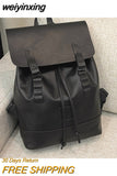 weiyinxing Leather Backpack Women Fashion Large Drawstring Rucksack Travel Bag Mochilas Black Backpacks for School Teenagers Girls
