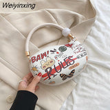 Weiyinxing Painted handbags for women 2023 designer luxury women's bag 2023 trend cute graffiti crossbody bags for women pea tote bags