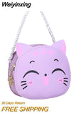 Weiyinxing Cartoon Children's Crossbody Bag Cute Cat Kids Fashion Coin Purse Wallet Handbags Lovely Boys and Girls Mini Shoulder Bags