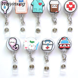 Weiyinxing 1 Piece High Quality Silicone Retractable Doctor Nurse Badge Holder Reel Cute Cartoon ID Card Holder Keychains