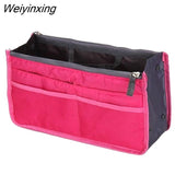 Weiyinxing Insert Bag Women Nylon Travel Insert Organizer Handbag Purse Large liner Lady Makeup Cosmetic Bag Cheap Female Tote