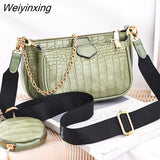 Weiyinxing Sets For Women Handbag PU Leather Shoulder Messenger Bags Mini Female Underarm Bag Ladies Chain Crossbody Bag Purse bolsa