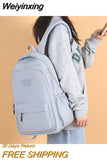 Weiyinxing Women's Backpack Solid Color Female Multi-pocket Casual Man Travel Bag High Quality Schoolbag for Teenage Girl Book Knapsack
