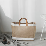 Weiyinxing Wheat Zakka Jute Cloth Shopping Bag Moistureproof Large And Small Simple Modern Handbag Yellow Bag