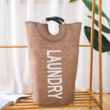 Weiyinxing Imitation Linen Large Size Moisture-Proof Storage Bag Handbag Satchel Aluminum Alloy Handbag Dirty Clothes Basket