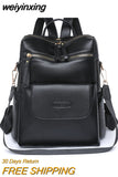 weiyinxing Leather Backpack Women Solid Color Fashion Trend Casual Large Capacity Ladies Travel Bag School Backpack for Teenage Girls