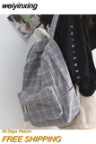 weiyinxing Girl College School Bag Casual New Simple Women Backpack Striped Book Packbags for Teenage Travel Shoulder Bag Rucksack