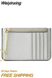 Weiyinxing Color Card Holder for Women Super Thin Small Female Wallet Pu Leather Mini Business ID Credit Card Case Women's KeyChain