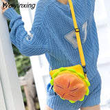 Weiyinxing Japanese Cartoon Cheeseburger Large Capacity Fashion Shoulder Bag Women's Bag Pu Leather Waterproof Messenger Bag Purse