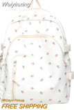 Weiyinxing Women Floral Print Laptop Book Bag Trendy Female College Backpack Girl Travel Kawaii School Bag Lady Nylon Backpack Fashion