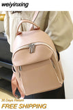 weiyinxing Women's Backpack 2023 New Women's Luxury Designer Solid Color Single Shoulder Bag Soft Leather Large Capacity Student Travel Bag