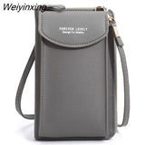 Weiyinxing Women Wallet Shoulder Mini Leather Bags Straps Mobile Phone Big Card Holders Wallet Handbag Money Pockets Girls Small Bags