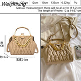 Weiyinxing triangular pleats totes bags for women gold chain luxury designer handbag for women women's bag 2023 trend crossbosy bag