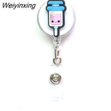 Weiyinxing 1 Piece High Quality Silicone Retractable Doctor Nurse Badge Holder Reel Cute Cartoon ID Card Holder Keychains