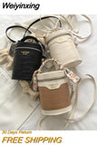 Weiyinxing Fashion Lady Handbag 2023 New Crocodile Pattern Cylindrical Crossbody Bags Simple Handbag Personality Silk Scarf Portable
