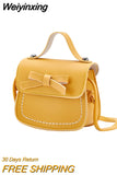 Weiyinxing Fashion Children's Coin Purse PU Leather Cute Mini Sweet Bow Handbag Lovely Crossbody Shoulder Bag Wallet for Girls
