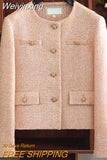 Weiyinxing Quality Luxury Small Fragrance Tweed Jacket Women High-end Sequins Slim Woolen Coat Korean Fashion Outwear Jaqueta Feminina 0409