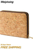 Weiyinxing Purse for Women Cork Wallet PU Leather Men Slim Money Bag Purse ID Card Holder Natural Environmental Protection Hot Sale