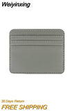 Weiyinxing Leather ID Card Holder Candy Color Bank Credit Card Box Multi Slot Slim Card Case Wallet Women Men Business Card Cover