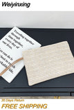 Weiyinxing Women's Woven Handbag 2023 Spring Summer Style Retro Fashion Solid Color Zipper Straw Weaving Clutches Versatile