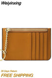 Weiyinxing Color Card Holder for Women Super Thin Small Female Wallet Pu Leather Mini Business ID Credit Card Case Women's KeyChain