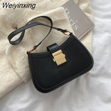 Weiyinxing Women's Shoulder Bags New Fashion Simple Casual Western Temperament PU Simple Ladies Shoulder Bags Trendy Underarm Bags