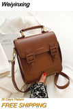 Weiyinxing Women Leather Backpack Shoulder Bag Small Designer Backpack Female Girls Fashion Daypacks Teenager School Bag Mochila Feminina