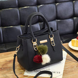 Weiyinxing Female 2024 New Fashion Single Shoulder Small Bag Double Layer Large Capacity Wool Ball Hand Carry Oblique Cross Women's Bag