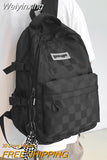 Weiyinxing Men High Capacity Travel Book Bag Girl Boy Lattice SchoolBag Male Women Plaid College Backpack Lady Laptop Unisex Fashion