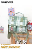 Weiyinxing Mini Crossbody Bag for Women 2023 Designer Handbag Girls Japanese Jk Style Color Contrast Plaid Stripe Handbag Shoulder Bag