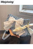 Weiyinxing White Bow Versatile Shoulder Bag Ladies 2023 Summer and Autumn Fashion New Pleated Cloud Handbag for Women Free Shipping