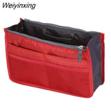 Weiyinxing Insert Bag Women Nylon Travel Insert Organizer Handbag Purse Large liner Lady Makeup Cosmetic Bag Cheap Female Tote