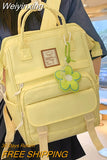 Weiyinxing Female Yellow Laptop College Backpack Fashion Lady Kawaii Book Bag Cool Women Nylon Student Backpack Girl Cute School Bag