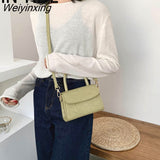 Weiyinxing YIDE New Crocodile Pattern Crossbody Bags for Women 2023 Small Chain Handbag Small Bag PU Leather Hand Bag Ladies Designer