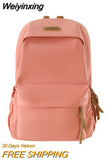 Weiyinxing Men Women Harajuku School Backpack Female Male Cool Waterproof Travel Bag Girl Boy Solid Color Backpack Ladies Student Bags Cute