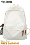 Weiyinxing Men Women Waterproof White School Backpack Female Male Teenager Student Bag Trendy Cool Travel Girl Boy Book Backpack Ladies Bag