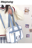 Weiyinxing Harajuku Women Shoulder Bag Japanese JK Uniform Itabag Fashion Patchwork PU Kawaii Crossbody Bags Femme Casual Bolso Mujer