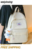weiyinxing New Waterproof Nylon Women Backpack Female Solid Color Portable Travel Bag Teenage Girl Kawaii Schoolbag Korean Bookbag