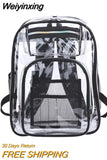 Weiyinxing Women's Backpack Clear Backpack Heavy Duty Transparent PVC Backpack with Reinforced Strap for teenagers School Bag mochila