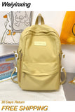 Weiyinxing Nylon Women Backpack Multi-Pocket Student Rucksack Female Travel Bag Book Schoolbag For Teenage Girl Boys Satchel