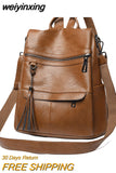 weiyinxing Women Backpack PU Leather Fashion Casual Tassel Bags High Quality Female Shoulder Bag Large Capacity School Backpacks for Girls