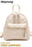 Weiyinxing Women Backpacks for Teenage Girl Schoolbag Backpack Fashion Mini  PU Leather Backpacks New Preppy School Style Rucksack Mochila