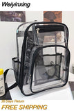 Weiyinxing Waterproof Transparent School Bag Girl Large Capacity Backpack Solid Clear Backpack Men Fashion Transparent Plastic Bag
