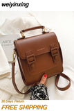 weiyinxing Women Leather Backpack Shoulder Bag Small Designer Backpack Female Girls Fashion Daypacks Teenager School Bag Mochila Feminina