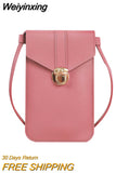 Weiyinxing Touch Screen Cell Phone Purse Smartphone Wallet PU Leather Shoulder Strap Handbag Women Bag Fashion mobile wallet 2023