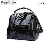Weiyinxing YIDE New Designer Women's Handbags Quality Oil Pu Women Messenger Bag Crocodile Pattern Patent Leather Shoulder Bags Ladies