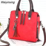 Weiyinxing YIDE Leather Ladies HandBags Women Messenger Bags Totes Tassel Designer Crossbody Shoulder Bag Boston Hand Bags Hot Sale