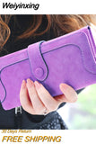 Weiyinxing Departments Faux Suede Long Wallet Women Matte Leather Lady Purse High Quality Female Wallets Card Holder Clutch Carteras